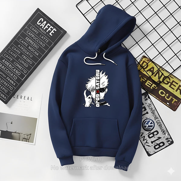 1 Pc Men's Stitched Fleece Printed Pullover Hoodie