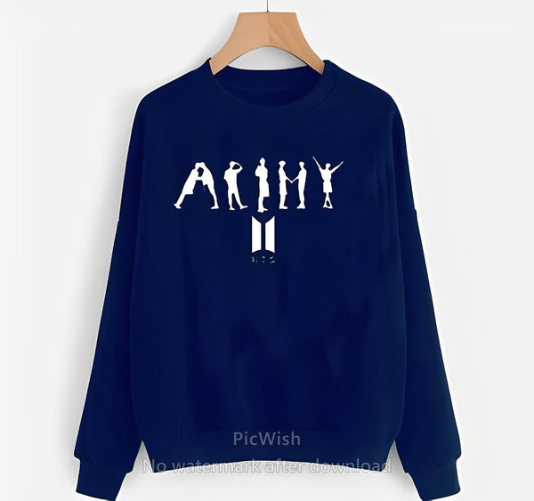 1 Pc Women's Stitched Plain Sweat Shirt