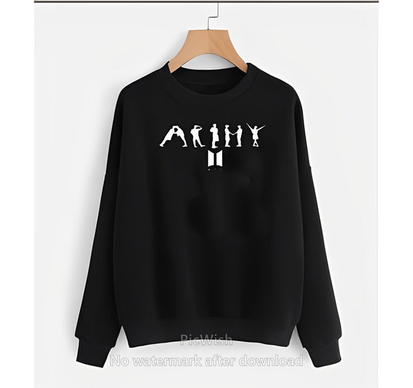 1 Pc Women's Stitched Plain Sweat Shirt