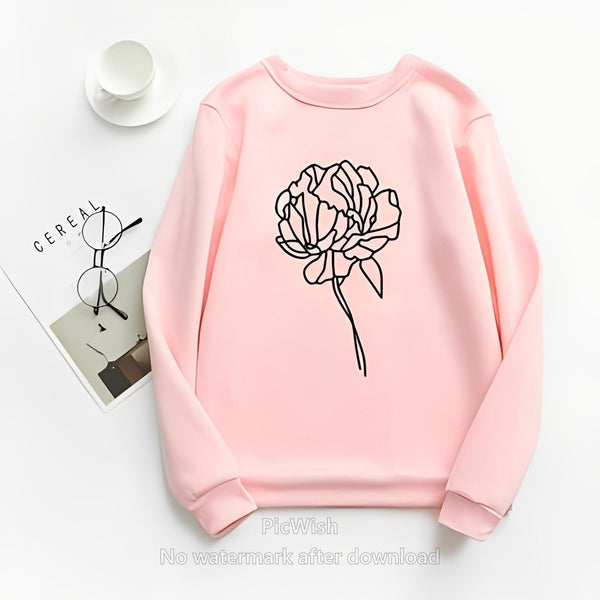1 Pc Women's Stitched Plain Sweat Shirt