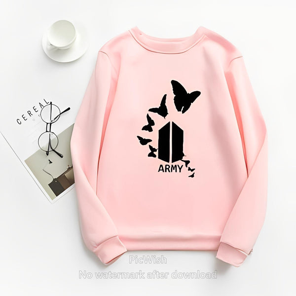 1 Pc Women's Stitched Plain Sweat Shirt