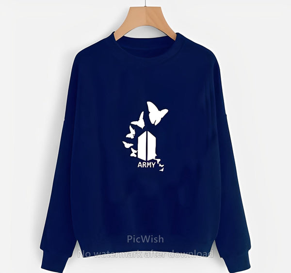 1 Pc Women's Stitched Plain Sweat Shirt